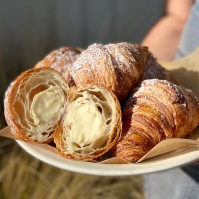 Croissant Filled With Homemade Vanilla Cream 