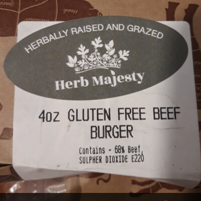 Free Range Gluten Free Beef Burgers