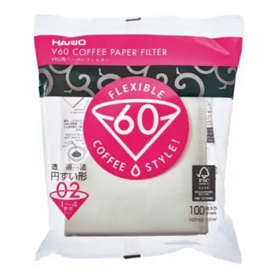 Hario V60 02 Paper Filters - 100 Pack