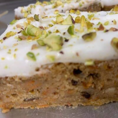 Vegan Iced Carrot Cake With Pistachios