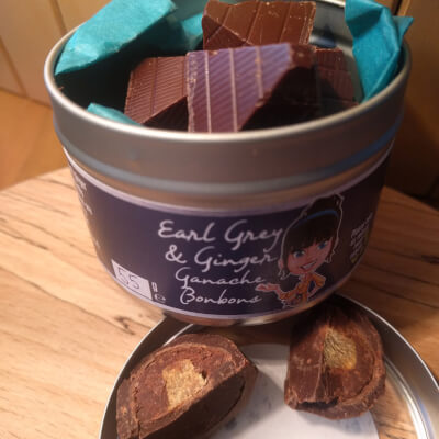 Earl Grey & Ginger Ganache Filled Chocolate Bonbons  Compostable Bag