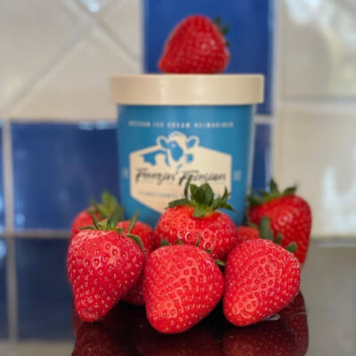 Strawberries And Cream Ice Cream 