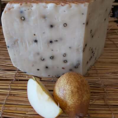 Pepato, Aged Sheep's Cheese With Peppercorns.