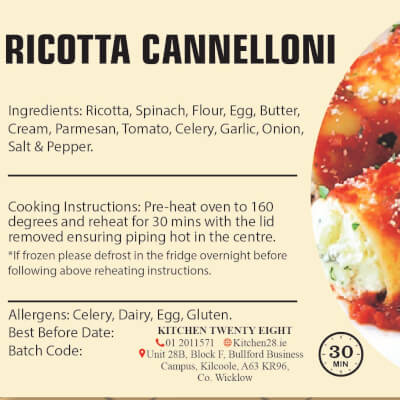 Spinach & Ricotta Cannelloni 