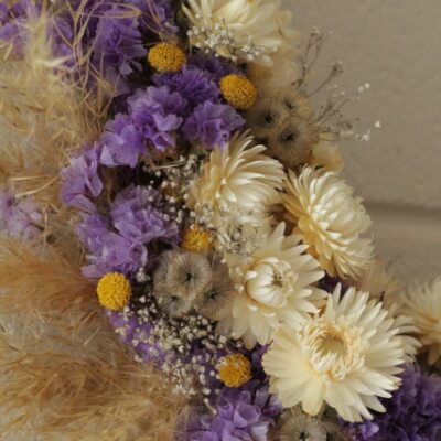 Dried Flower Wreath - The Colour Purple 