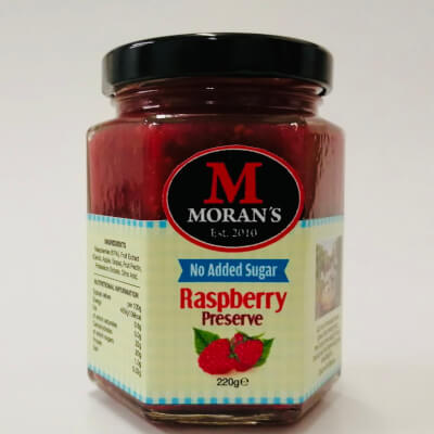Morans No Added Sugar Raspberry Preserve