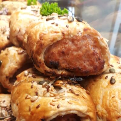 Large Savory Sausage Meat Gourmet Pastries - Freshly Baked  