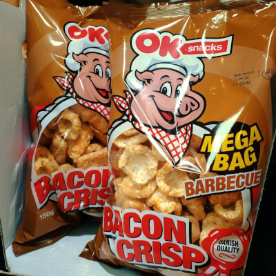 Ok Bacon Crisps Mega Bag 150G