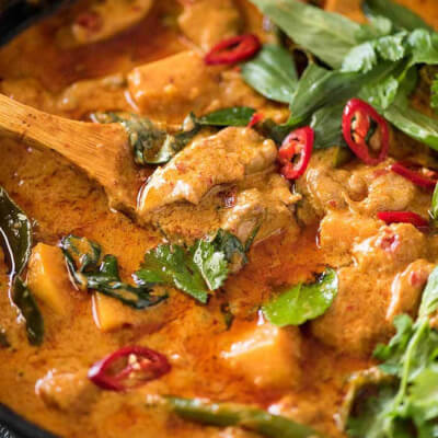 Thai Red Chicken Curry With Steamed Jasmine Rice