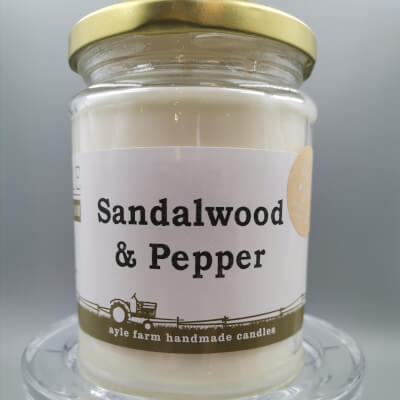 Sandalwood & Pepper 100% Soy Wax Candle