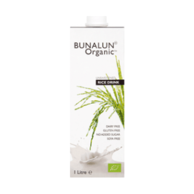 Special Offer * Bunalun Rice Milk, Unsweetened 1L [V] [Gf]  €1.50