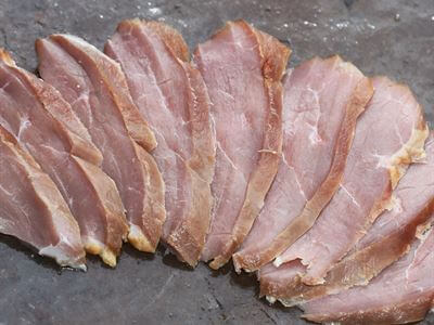 Kiln Roasted Duck Breast (Whole) Photo Shows Sliced Breast.