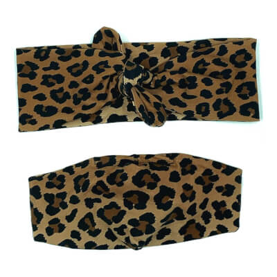 Leopard Print Hairband And Face Mask Set Child Size