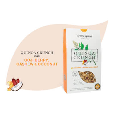 Homespun Quinoa Crunch With Goji Berry, Cashew & Coconut