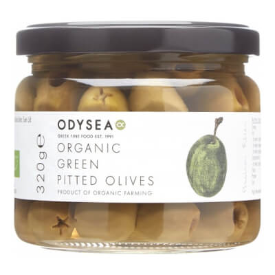 Odysea Organic Green Pitted Olives
