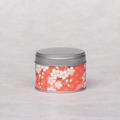 Small Red Floral Handcrafted Tea Tin