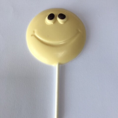 Smiley Face White Lollipop