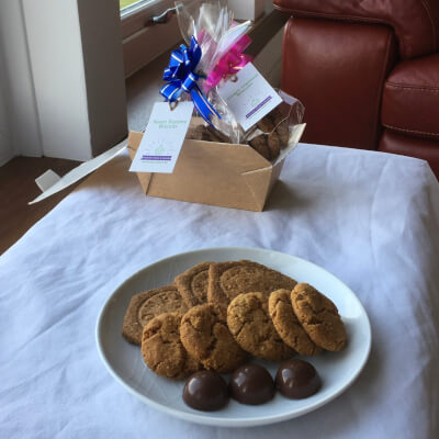 Dark Chocolate Raspberry Melts Snacks Box With Ginger Oatmeal Biscuits & Sweet Teatime Biscuits 