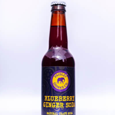 Blueberry Ginger Soda 330Ml Glass Bottle Crown Cap 