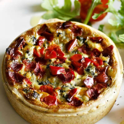 Roast Pepper And Goats Cheese Quiche 