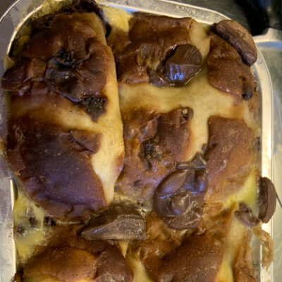 Hot Cross Bun Bread & Butter Pudding 