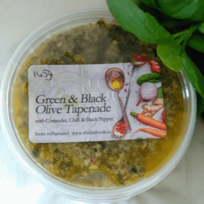 Green And Black Olive Tapenade With Coriander, Chilli And Black Pepper