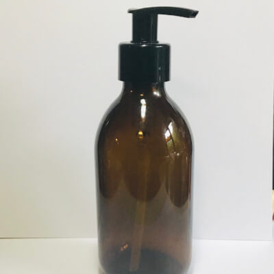 Amber Glass Liquid Hand Soap Pump Bottle