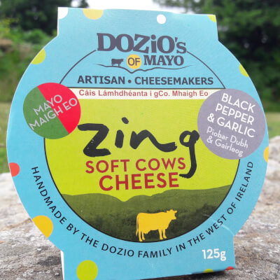 Zing Soft Cheese - In Recyclable Tub - Black Pepper & Garlic