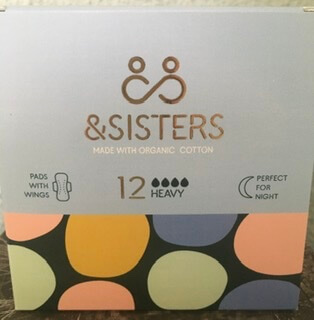 &Sisters Organic Cotton Pads With Wings Heavy Flow