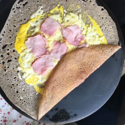 Savoury Filled Buckwheat Galette - Complète (Triple Cheese, Gubbeen Smoked Ham, Organic Egg)