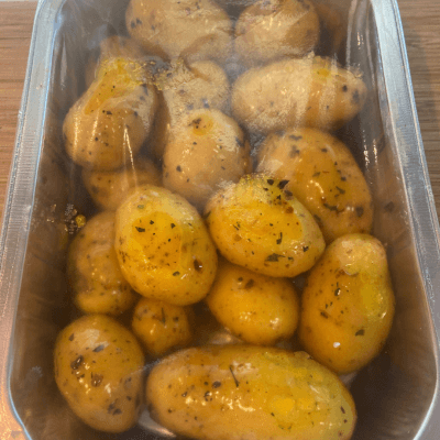 Small Tray Of Garlic Potatoes