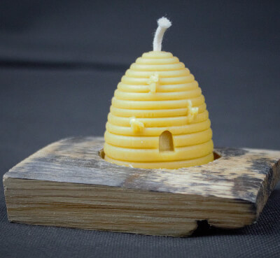 Beeswax Skep Candle & Trivet