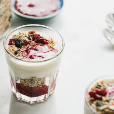 Nutrilicious Granola, Chia Jam And Yogurt Pots