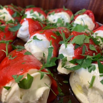 Stuffed Piquillo Peppers With Local Goat Cheese