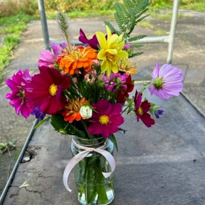 Jar Of Seasonal Flowers 