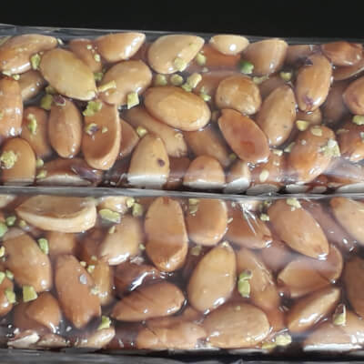 Large Blanched Almond Brittle & Pistachios