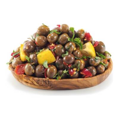 Arbequina Olives Dressed With Chilli, Lemon & Mint