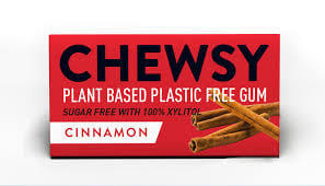 New! Chewsy Plastic -Free Chewing Gum, Cinnamon