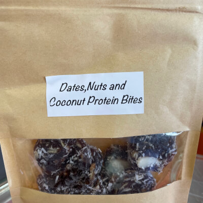 Dates, Nuts And Coconut Protein Bites 